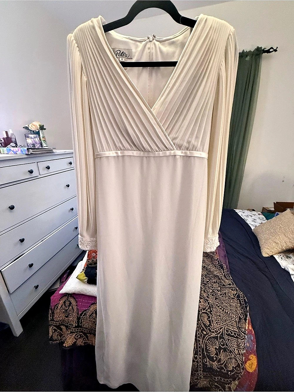 Patra Pleated Maxi Dress in White Size 6